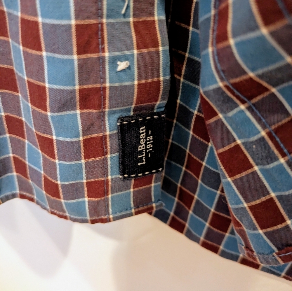 LL Bean Shirt Mens Large Reg Button Down Long Sleeve Traditional Fit Plaid - Picture 3 of 5